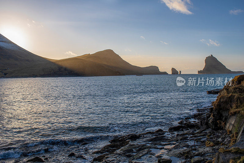 Tindhólmur at sunset, Vágar, Faroe Islands